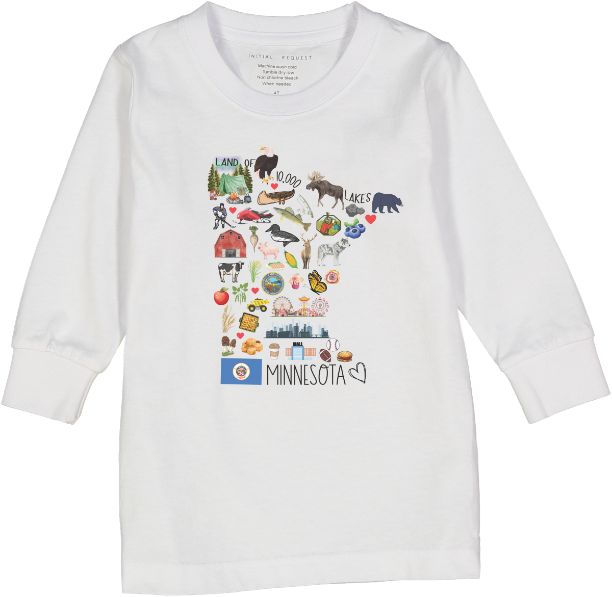 Minnesota Graphic Long Sleeve Cotton Tee for Boys