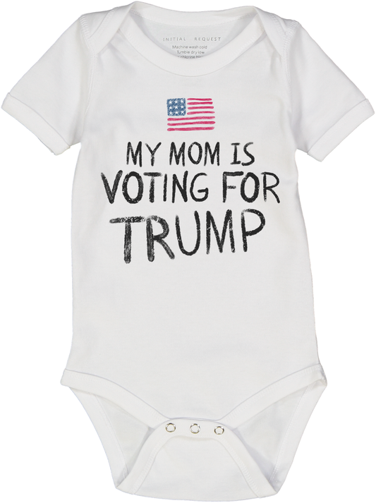 My mom is voting for Trump Election 2024 Republican Short Sleeve Onesie