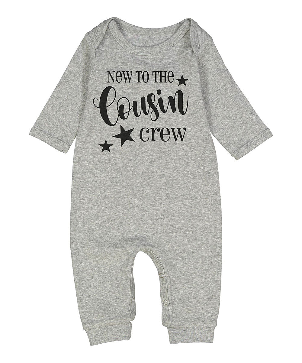 New to the Cousin Crew Gray Romper