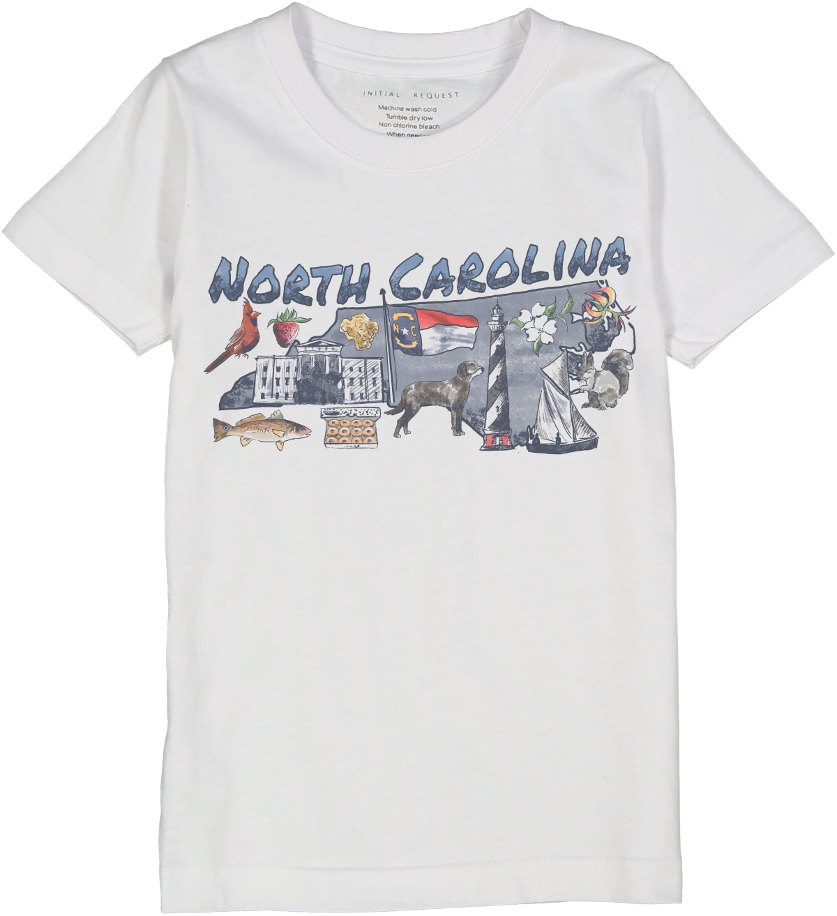 North Carolina Boys Short Sleeve White Tee