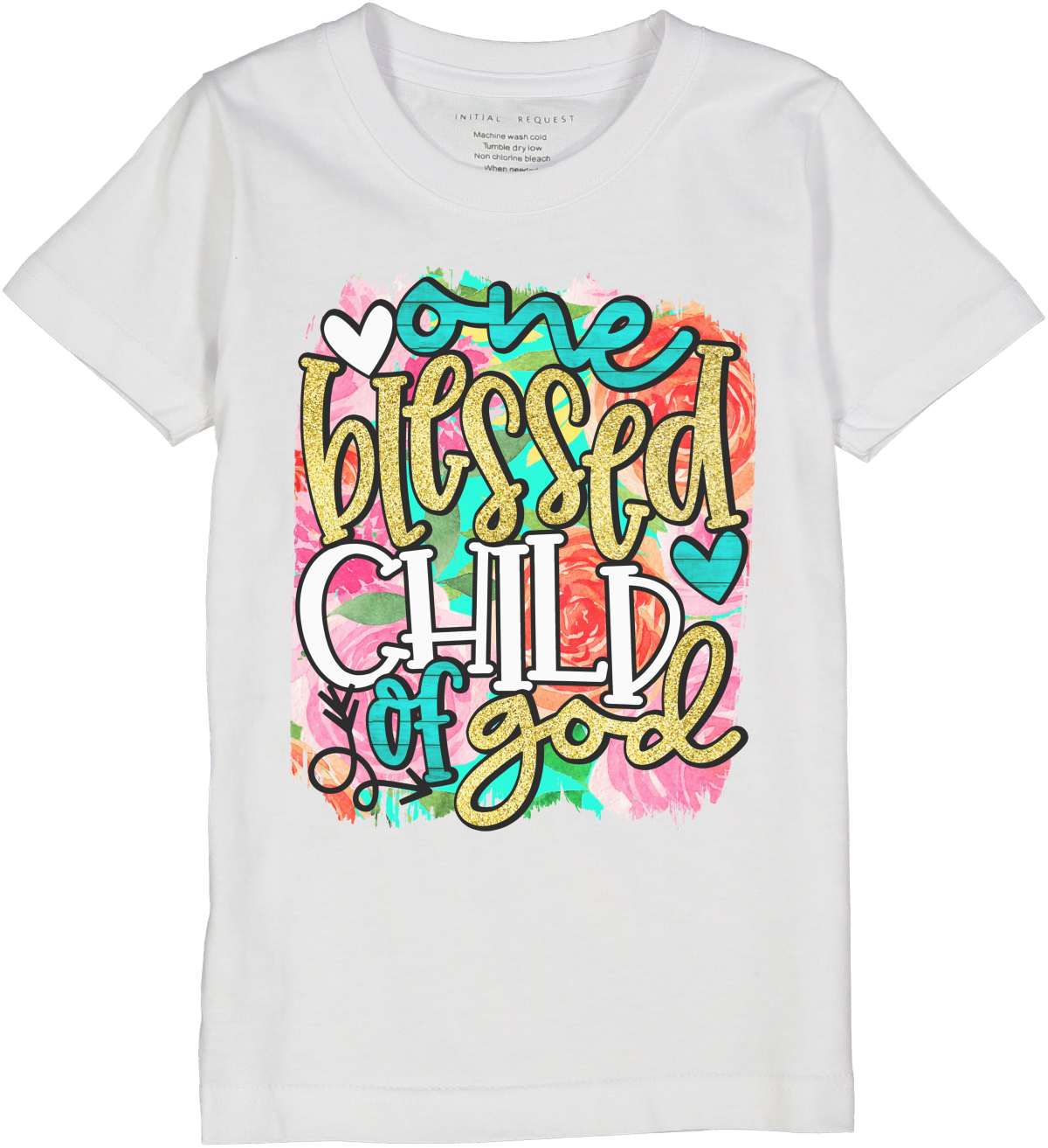 One Blessed Child of God Short Sleeve Tee for Girls Christian Bible Verse