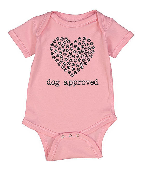 Dog Approved Paw Print Heart Blue or Pink SS Onesie