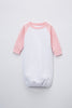 Raglan Gowns for Baby Pink, Blue or Gray for DTG, Embroidery Blanks