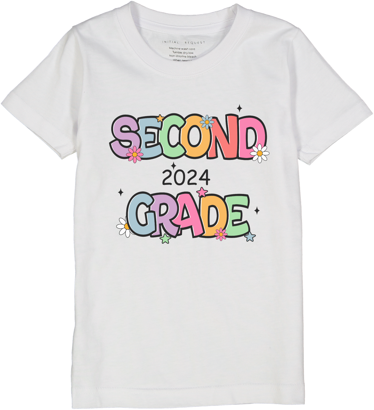 Back to School Grade Level Flowers for Girls Short Sleeve Tee