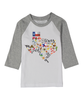 Texas State Graphic Gray Raglan Cotton Tee for Boys