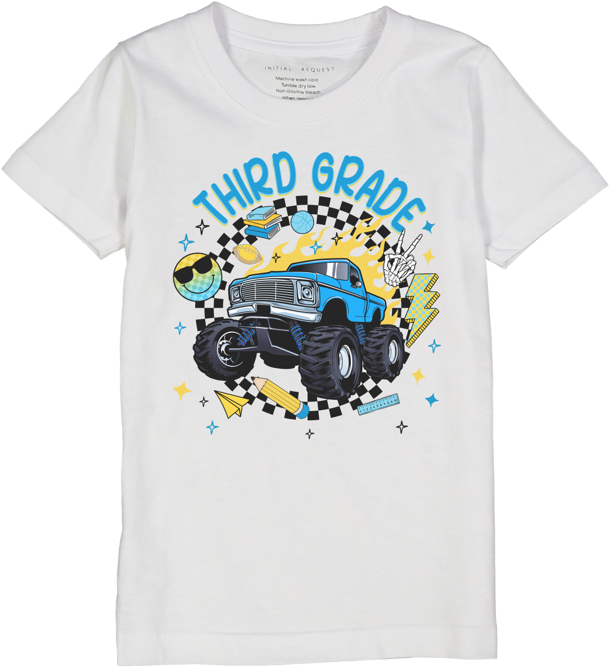 Monster Truck Back to Short Sleeve School Tee for Boys