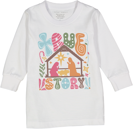 True Story Christian Christmas Holiday Long Sleeve Tee for Girls