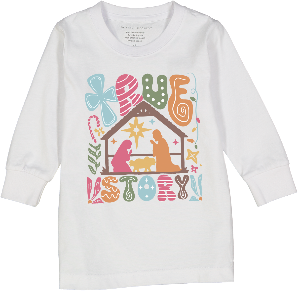 True Story Christian Christmas Holiday Long Sleeve Tee for Girls