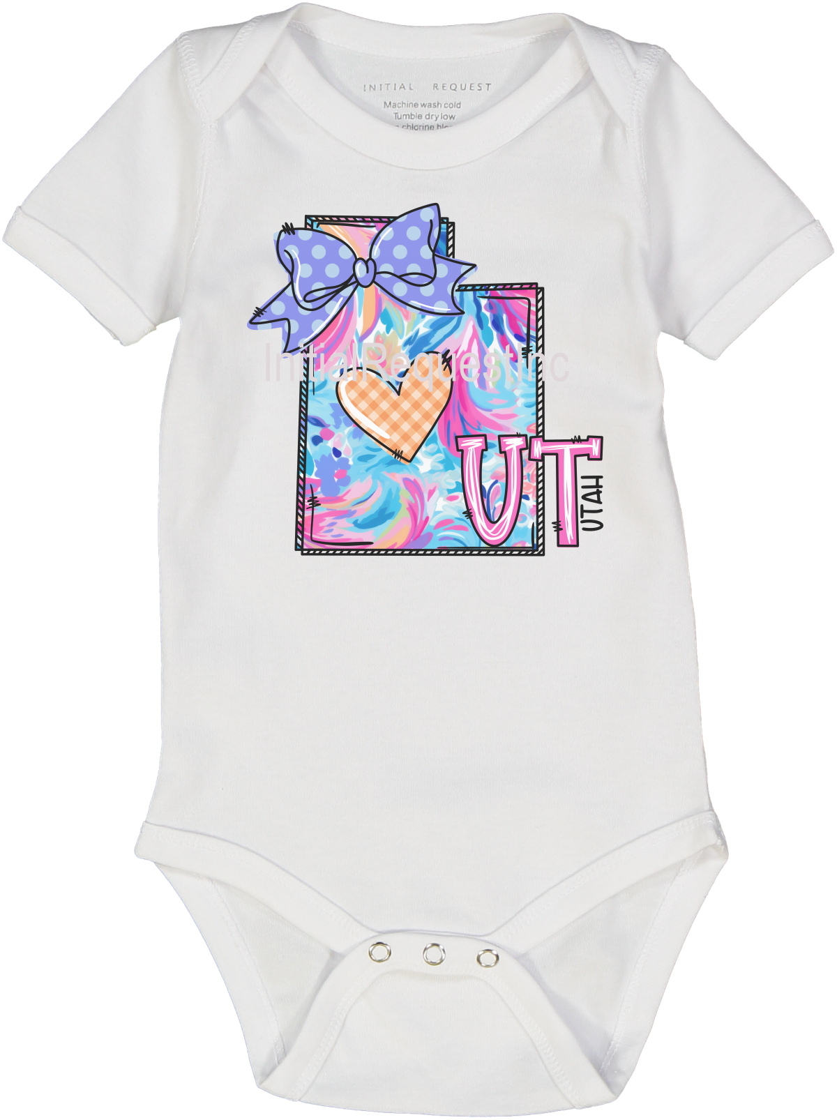 Utah Floral State Graphic Short Sleeve Onesie for Baby Girls